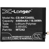 Battery for Nokia TA-1270 WT242 3.85V Li-Polymer 4400mAh / 16.94Wh