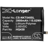 Battery for Nokia Nokia 3.4 HQ430 3.85V Li-Polymer 3900mAh / 15.02Wh