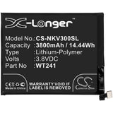 Battery for Nokia TA-1153 WT241 3.8V Li-Polymer 3800mAh / 14.44Wh