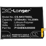 Battery for Nokia TA-1329 P104BMA006000 3.85V Li-Polymer 3700mAh / 14.25Wh