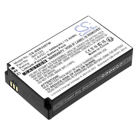 Battery for Inrico T320 B-87C, BAT320 3.8V Li-Polymer 3400mAh / 12.92Wh