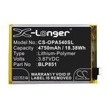 Battery for OPPO CHP2195 BLP851 3.87V Li-Polymer 4750mAh / 18.38Wh