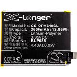 Battery for OnePlus 6T BLP685 3.85V Li-Polymer 3600mAh / 13.86Wh