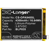 Battery for OPPO A94 BLP835 3.87V Li-Polymer 4300mAh / 16.64Wh