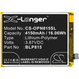 Battery for Oneplus BE2026 BLP815 3.87V Li-Polymer 4150mAh / 16.06Wh