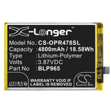 Battery for OPPO K10x 5G BLP965 3.87V Li-Polymer 4800mAh / 18.58Wh