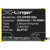 Battery for OPPO RMX2002 BLP757 3.85V Li-Polymer 4050mAh / 15.59Wh