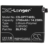 Battery for Oneplus HD1905 BLP743 3.85V Li-Polymer 3700mAh / 14.25Wh