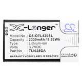 Battery for Alcatel MW42LM TLi025GA 3.7V Li-ion 2330mAh / 8.62Wh