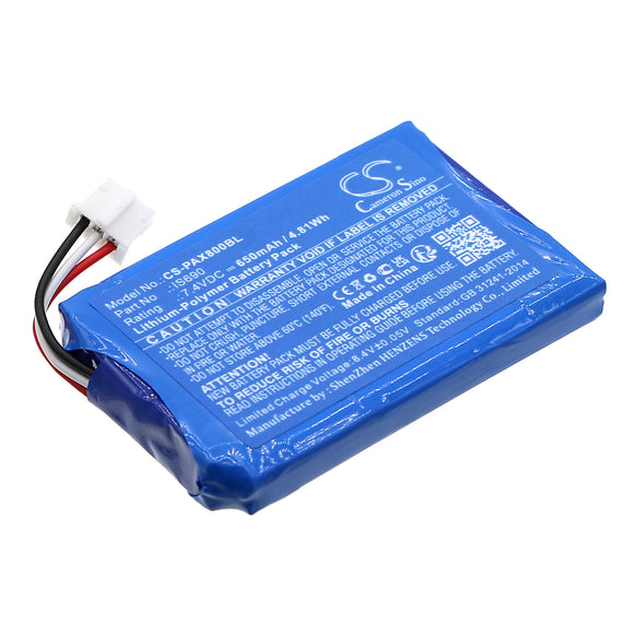 Battery for Pax Q80 IS690 7.4V Li-Polymer 650mAh / 4.81Wh