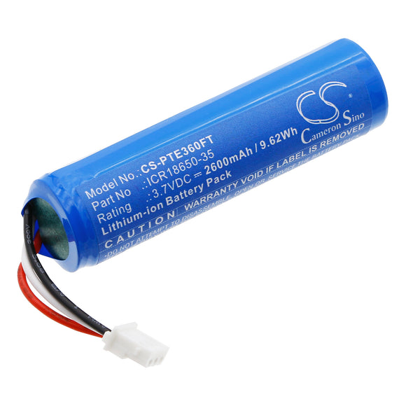 Battery for Petzl Stirnlampen ICR18650-35 3.7V Li-ion 2600mAh / 9.62Wh