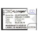 Battery for Retevis RT22S BL19, BL22 3.7V Li-ion 950mAh / 3.52Wh