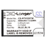 Battery for Retevis RT622 BL19, BL22 3.7V Li-ion 950mAh / 3.52Wh
