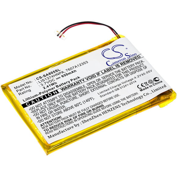 Battery for Sony NWZ-S639F 1-756-702-11, 7607A12353, LIS1374HNPA 3.7V Li-Polymer