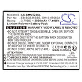 Battery for Samsung SM-G525F EB-BG525BBE, GH43-05060A 3.7V Li-Polymer 2000mAh /