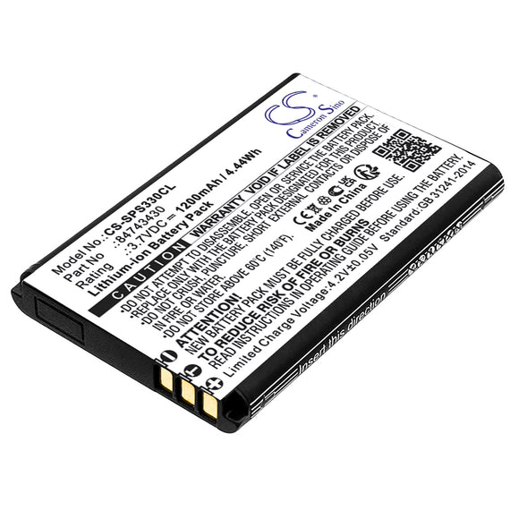 Battery for Spectralink S33 84743430, BT229865 3.7V Li-ion 1200mAh / 4.44Wh