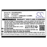 Battery for Spectralink S33 84743430, BT229865 3.7V Li-ion 1200mAh / 4.44Wh