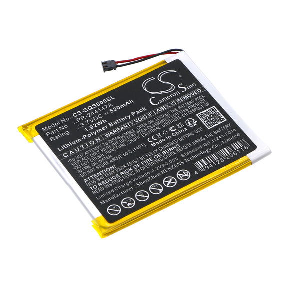Battery for Square S6 PR-244147A 3.7V Li-Polymer 520mAh / 1.92Wh
