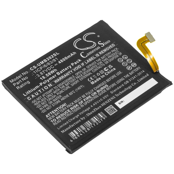 Battery for UMI 2021 1ICP/6/63/81 3.87V Li-Polymer 4800mAh / 18.58Wh