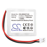 Battery for URA 140131 111917, HB00090TA 3.6V Ni-MH 300mAh / 1.08Wh