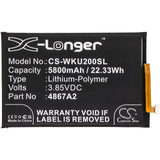 Battery for Wiko Power U20 4867A2 3.85V Li-Polymer 5800mAh / 22.33Wh