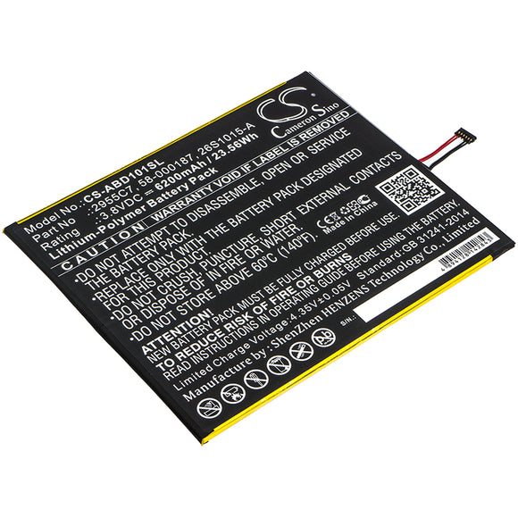 Battery for Amazon Kindle Fire HD 10-1 26S1015-A, 2955C7, 58-000187, 58-000280 3