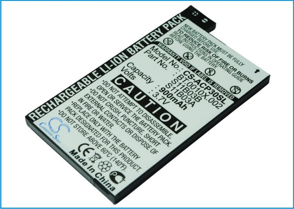 Battery for Alcatel OT-S988W S11B03A 3.7V Li-ion 900mAh / 3.33Wh