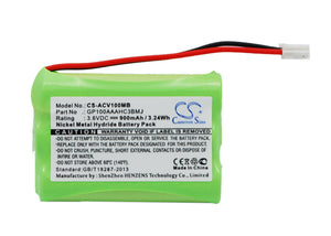 Battery for Audioline Baby Care V100 GP100AAAHC3BMJ 3.6V Ni-MH 900mAh / 3.24Wh