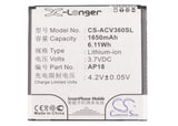 Battery for Acer Liquid E1 Dou AP18 3.7V Li-ion 1650mAh / 6.11Wh