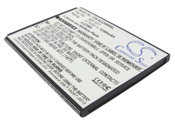 Battery for Acer Liquid Z4 BAT-611, KT.0010B.006 3.7V Li-ion 1250mAh / 4.63Wh