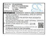 Battery for Acer Liquid Z630 BAT-T11, BAT-T11(1ICP4/68/88), KT.0010S.018 3.8V Li