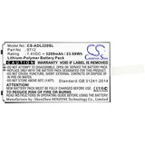 Battery for Additel ADT 221A Multifunction Tempera 9702, 9712 7.4V Li-Polymer 32