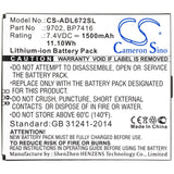 Battery for Additel ADT 672 9702, BP7416 7.4V Li-ion 1500mAh / 11.10Wh