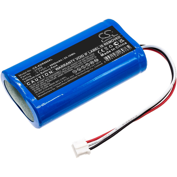Battery for Albrecht DR 860 27856 3.7V Li-ion 6800mAh / 25.16Wh