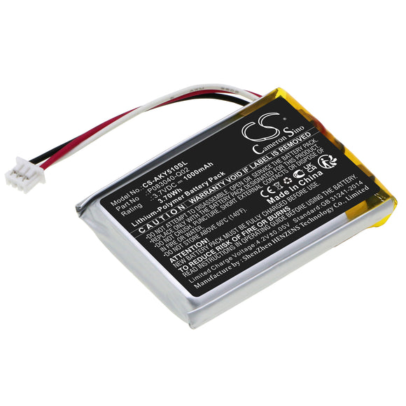 Battery for AKG Y50BT  P083040-Q02 3.7V Li-Polymer 1000mAh / 3.70Wh