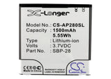 Battery for Asus A66 0B110-00150000, SBP-28 3.7V Li-ion 1500mAh / 5.55Wh