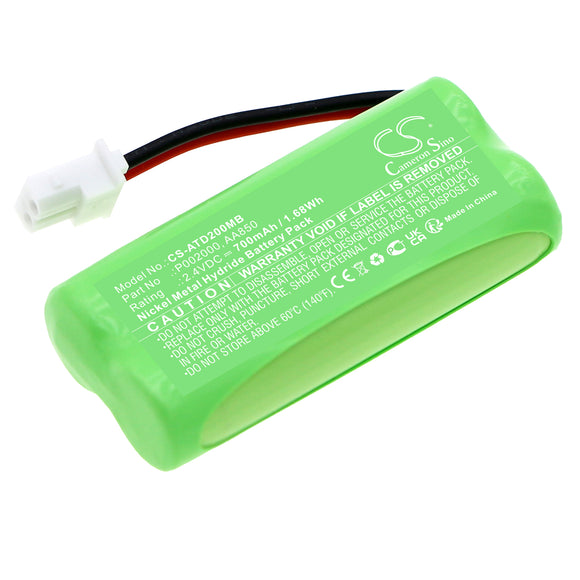 Battery for Alecto DBX-20  AA850, P002000 2.4V Ni-MH 700mAh / 1.68Wh