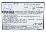 Battery for AT&T Aircard 781S 5200080, W-6 3.7V Li-ion 2200mAh / 8.14Wh