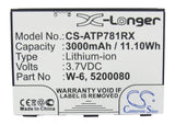 Battery for AT&T Unite Pro 5200080, W-6 3.7V Li-ion 2400mAh / 8.88Wh