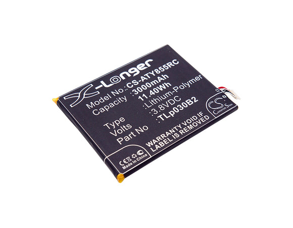 Battery for Alcatel One Touch Link Y855 TLp030B2 3.8V Li-Polymer 3000mAh / 11.40