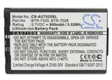 Battery for Audiovox CDM-120 BTR-7025 3.7V Li-ion 950mAh / 3.52Wh