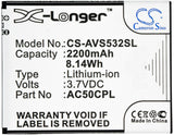 Battery for Archos 50c Platinum AC50CPL, BSE70H 3.7V Li-ion 2200mAh / 8.14Wh