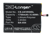Battery for AUX V950 plus BA-054 3.8V Li-Polymer 1700mAh / 6.46Wh