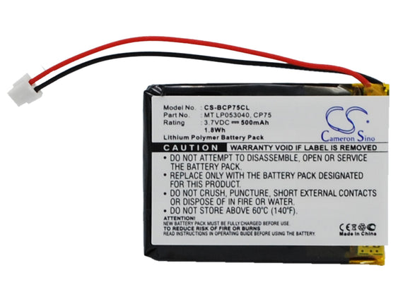 Battery for iDect X2di MT LP053040 3.7V Li-Polymer 500mAh