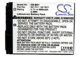 Battery for Sony Cyber-shot DSC-T900/B NP-BD1, NP-FD1 3.7V Li-ion 680mAh