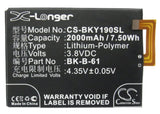 Battery for BBK VIVO Y19t BK-B-61 3.8V Li-Polymer 2000mAh / 7.50Wh
