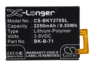 Battery for BBK VIVO Y18L BK-B-71 3.8V Li-Polymer 2250mAh / 8.55Wh