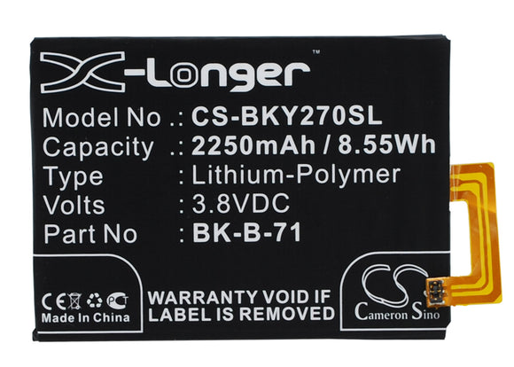 Battery for BBK VIVO Y18L BK-B-71 3.8V Li-Polymer 2250mAh / 8.55Wh