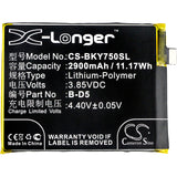 Battery for BBK VIVO Y75a Dual SIM LTE B-D5 3.85V Li-Polymer 2900mAh / 11.17Wh