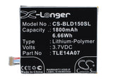 Battery for BLU L150u CA385863HV, P104INTRNL, P104-J430, TLE14A07 3.7V Li-Polyme